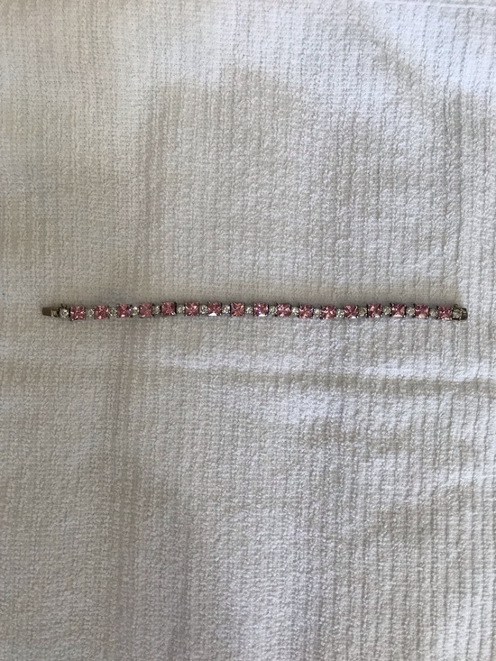 Silver Pink ICE Crystal Tennis Bracelet - Women\'s Accessory